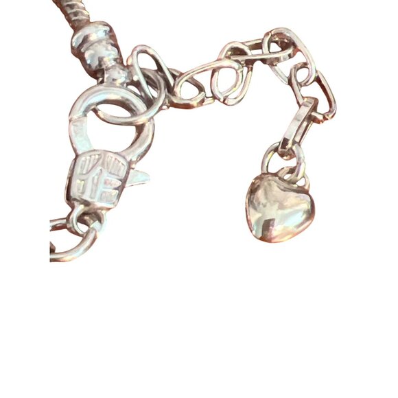 Khloelle Charm Bracelet Silver Tone Blue Glitter Add Bead Adj 7.5" + 2" Jewelry - Picture 4 of 5